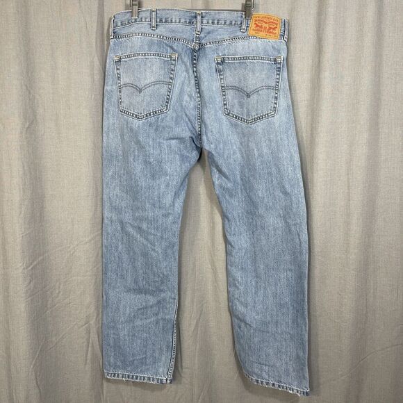 Levis Jeans Mens 505 Size 38X30 Blue Denim Light Wash Heavy Work Rugged Relaxed - Picture 3 of 8